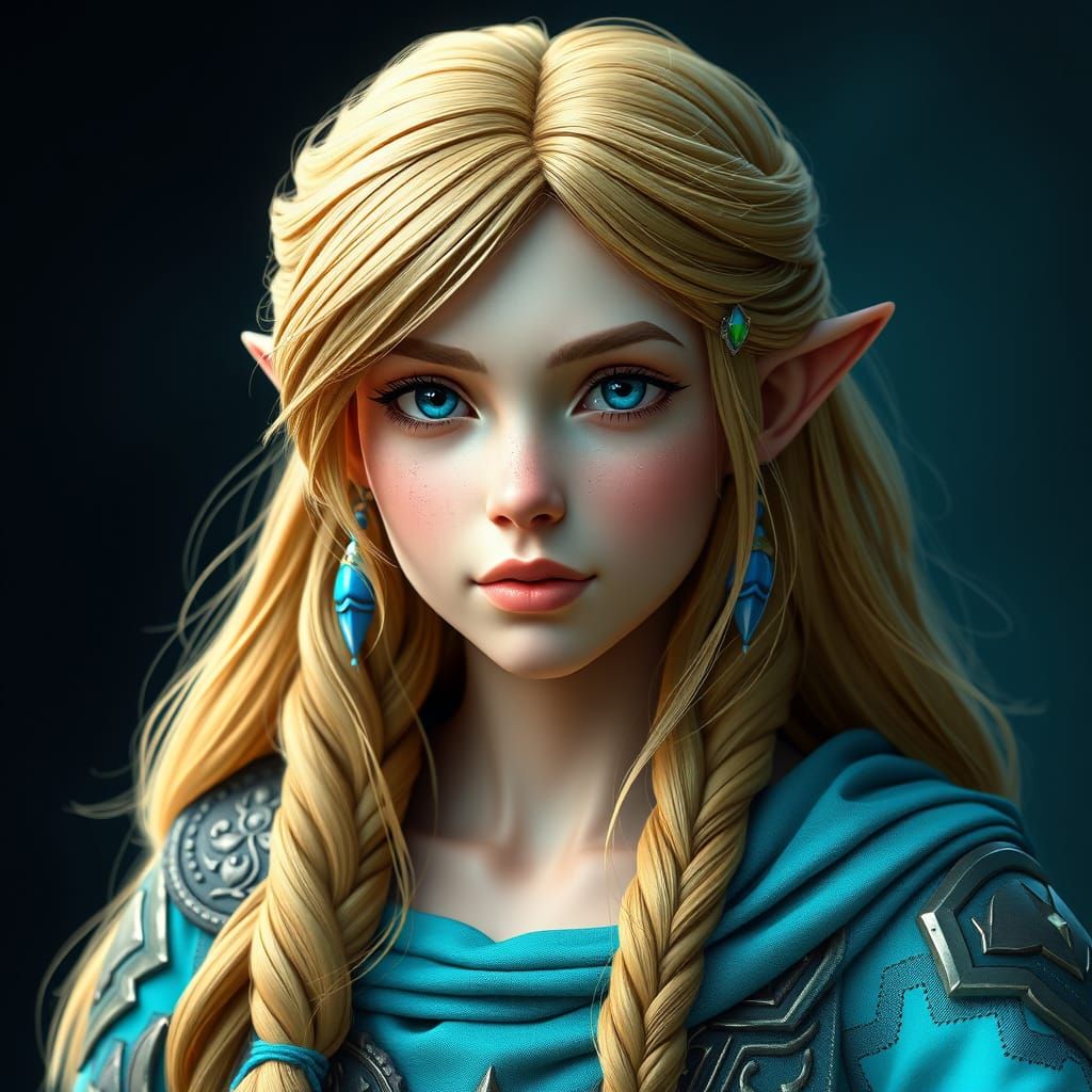 Princess Zelda Portrait in Ultra Realistic 3D Render