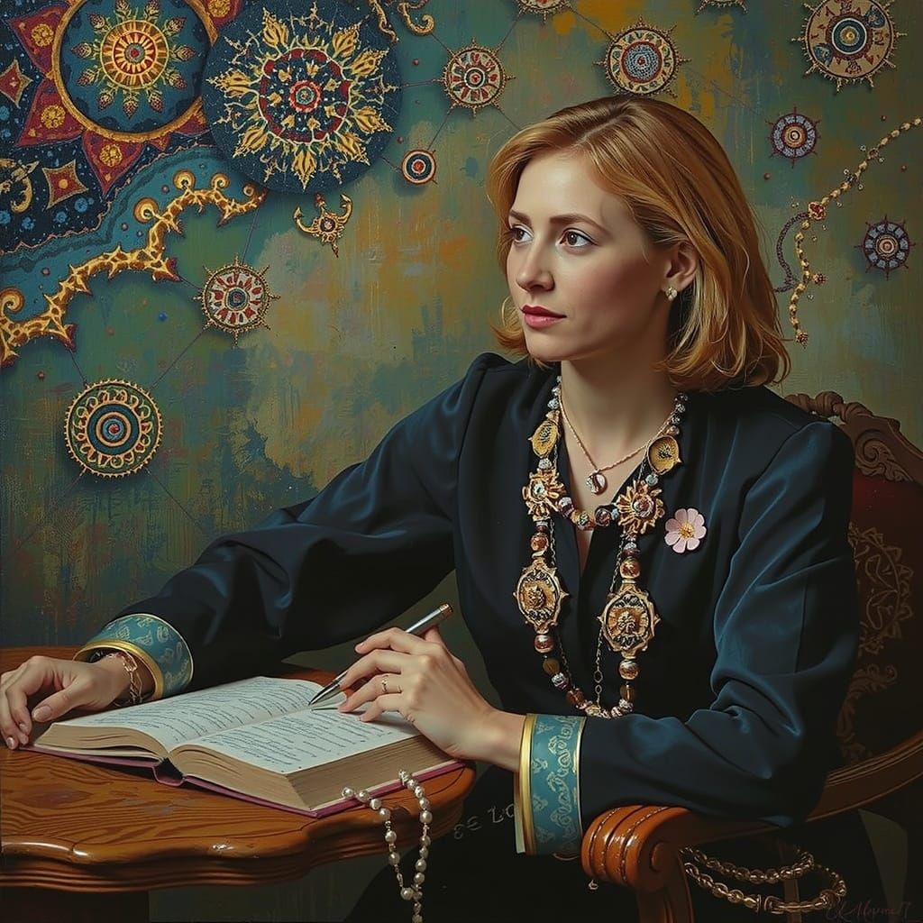 Abstract Surrealist Oil Painting in Vivid Colors