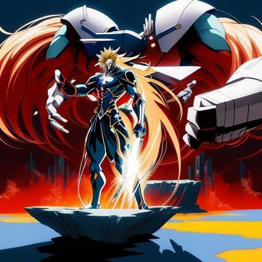 Vibrant Anime Artwork in Cel-Shaded Style