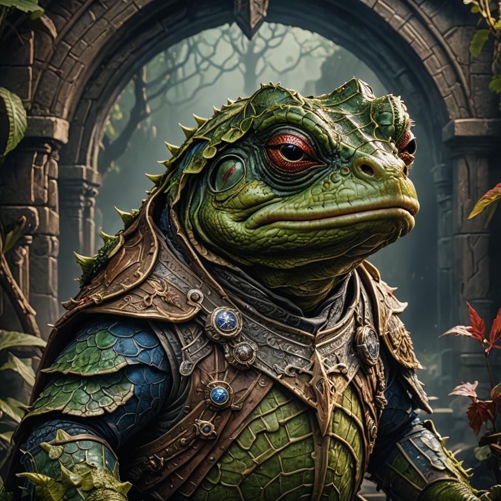 Hyperrealistic D&D Bullywug Royal in HDR