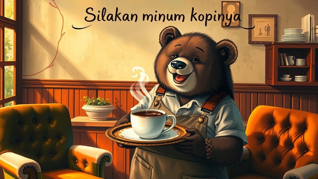 Charming Bear Invites You to Cozy Café