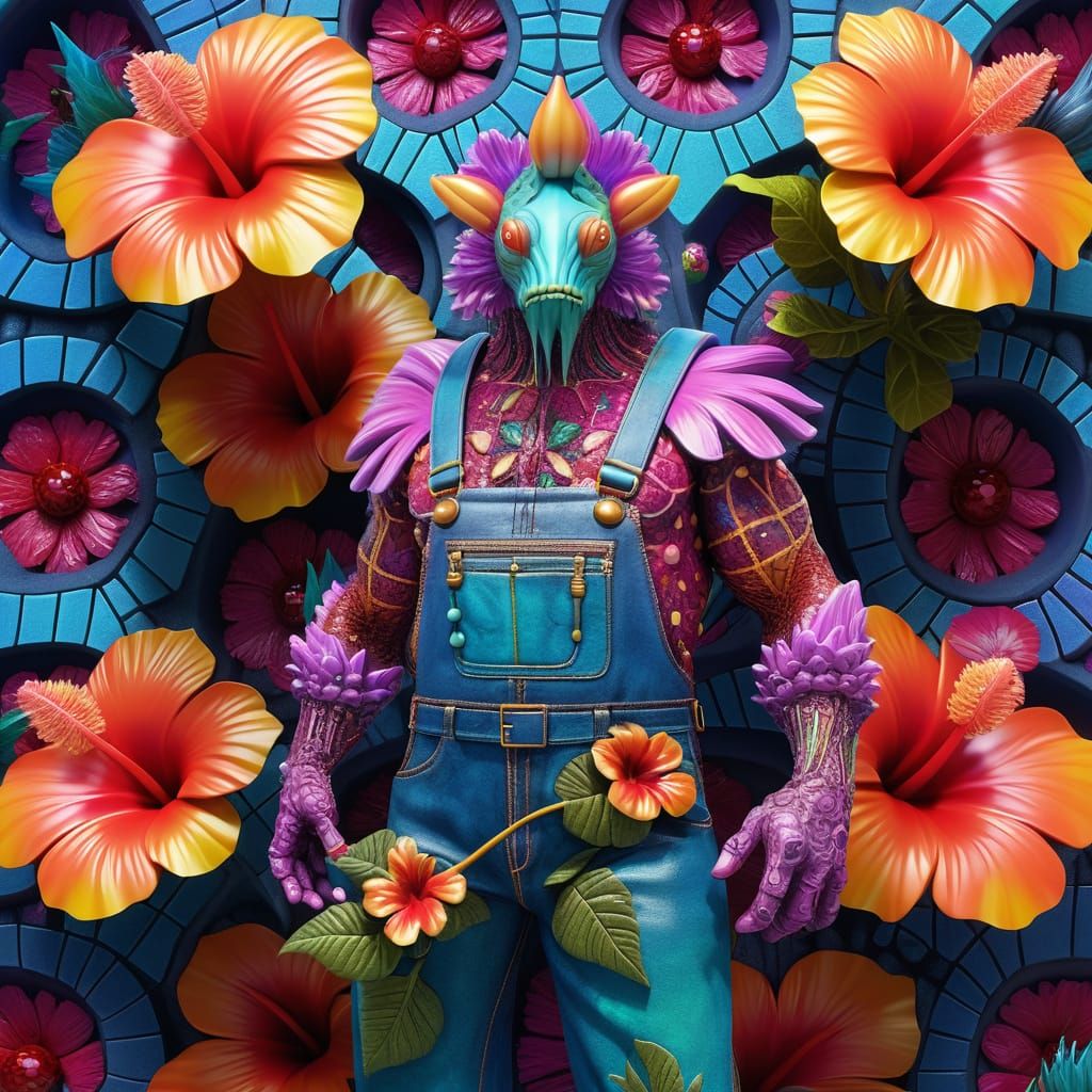 Whimsical Emperor Hybrid in Bismuth Fractals