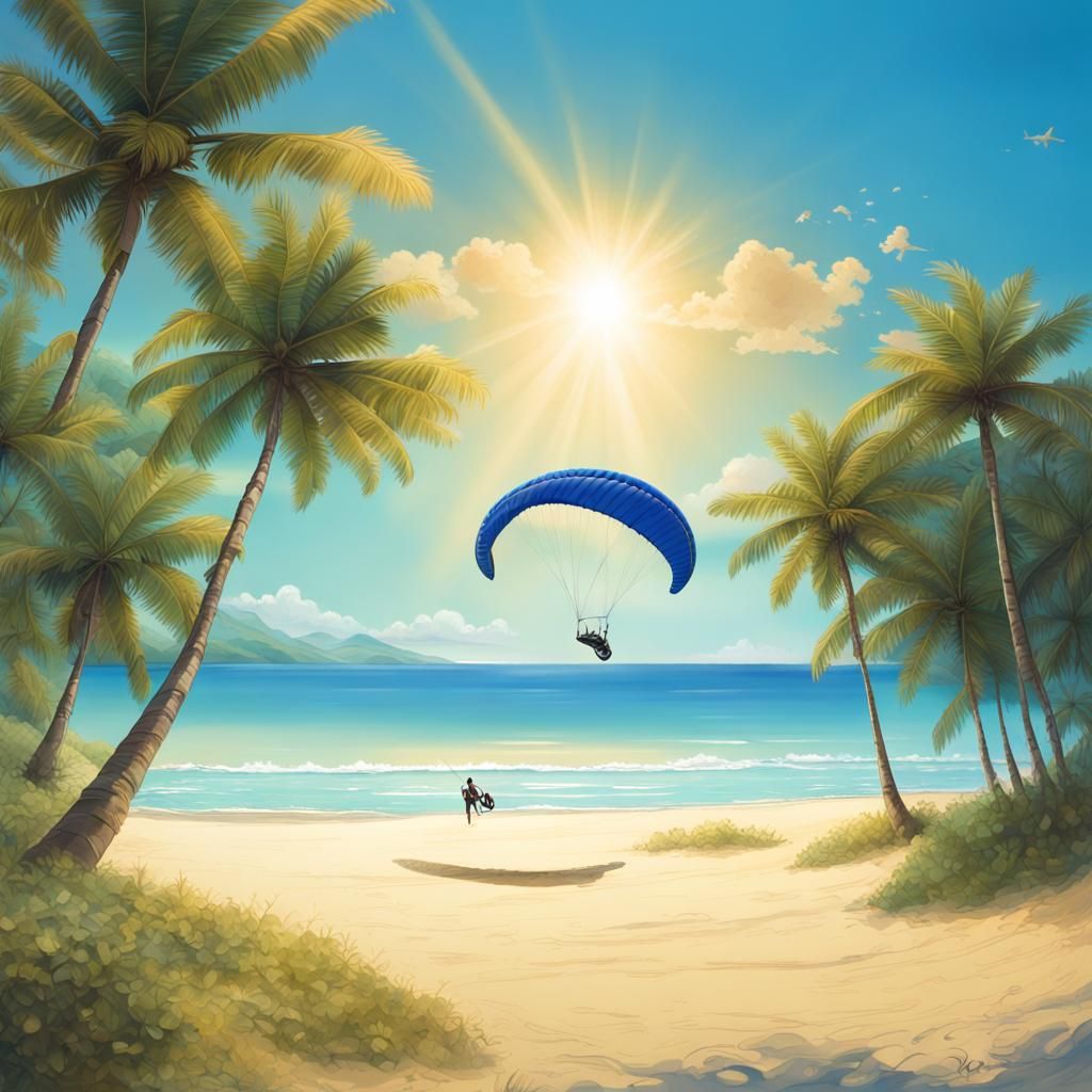 Tropical Beach Paraglider in Paradise