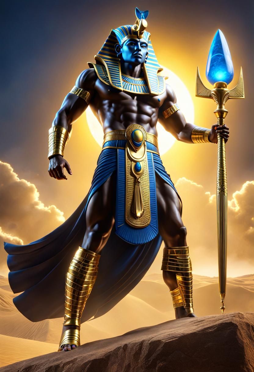 Ominous Osiris: Egyptian God in Hyperrealism