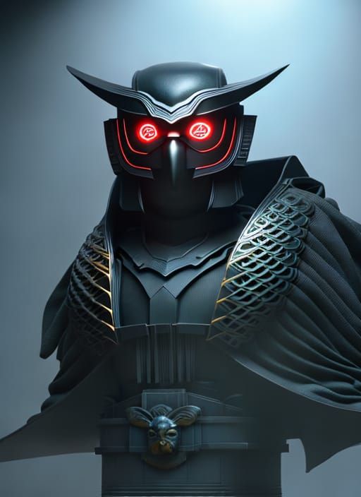 Cyberpunk Ninja Owl in Tokyo: Hyperrealistic Matte Painting