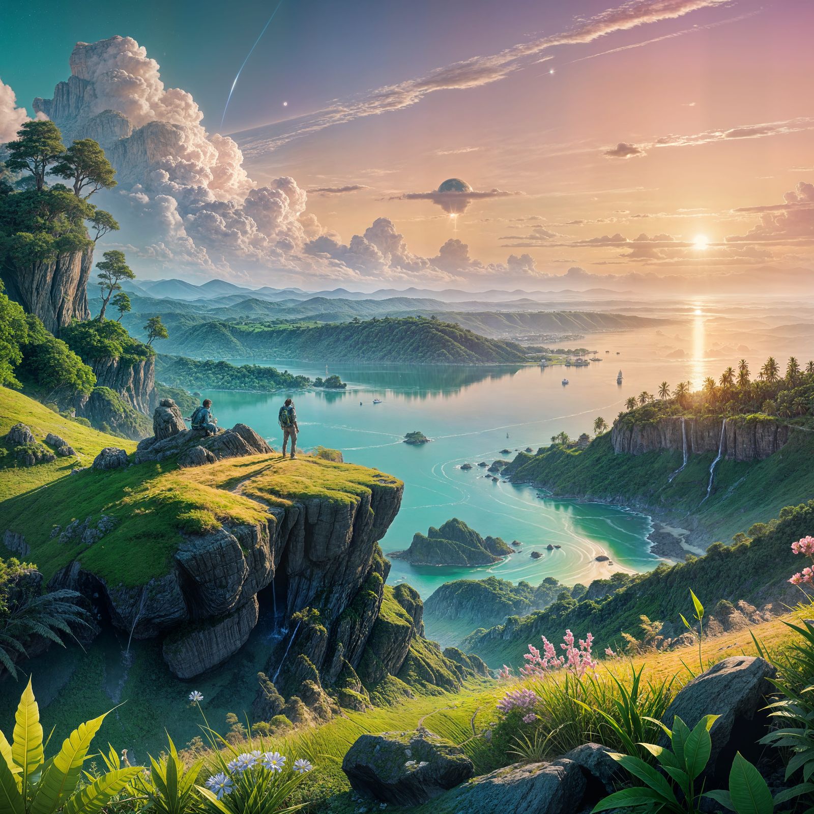 Vibrational Paradise of Lush Green Oceans on a Sirian Planet