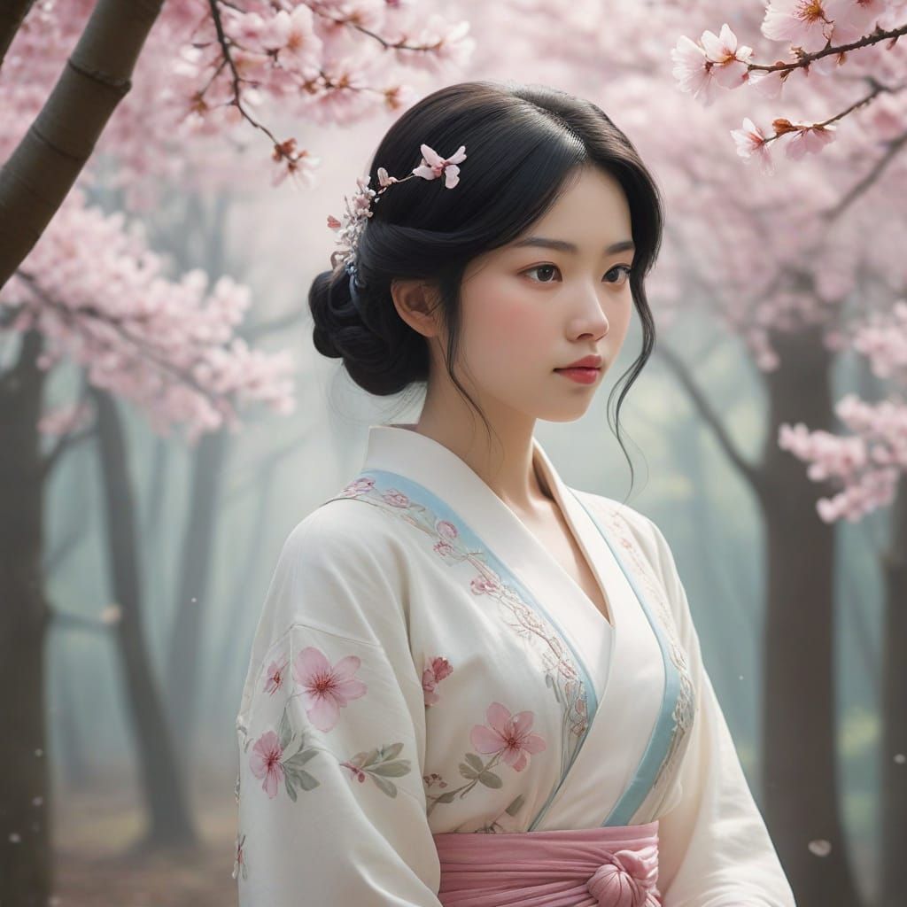 Whimsical Studio Ghibli-Inspired Scene of Snow White and a N...