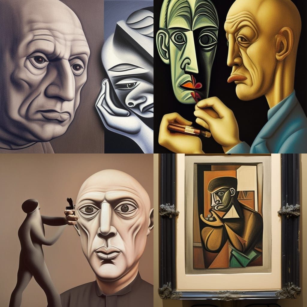 Recursive Picasso Self-Portrait: 3D Rendering