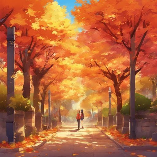 Picturesque Autumn Walk Through Colorful Woods