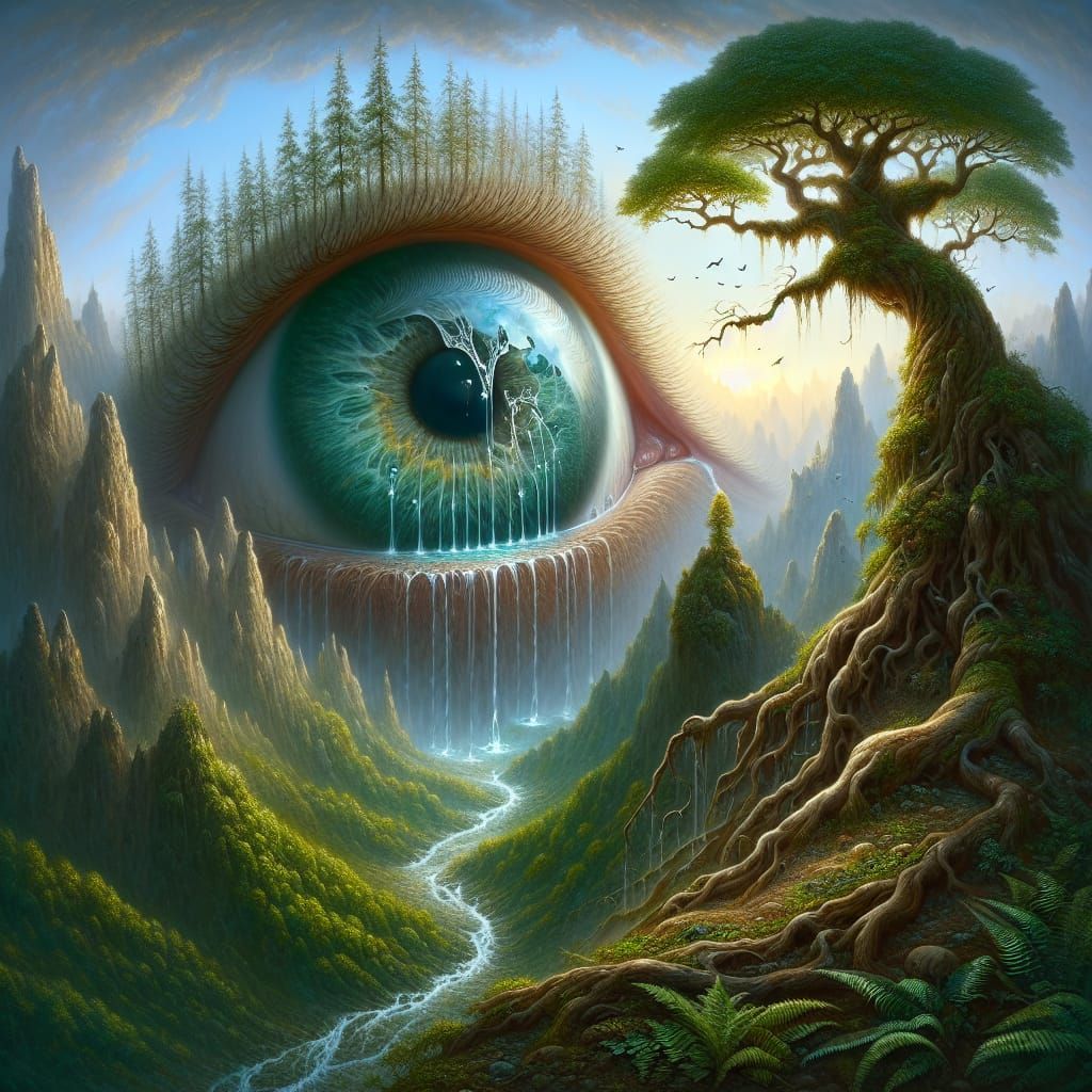Solitary Eye Weeping on Barren Hill