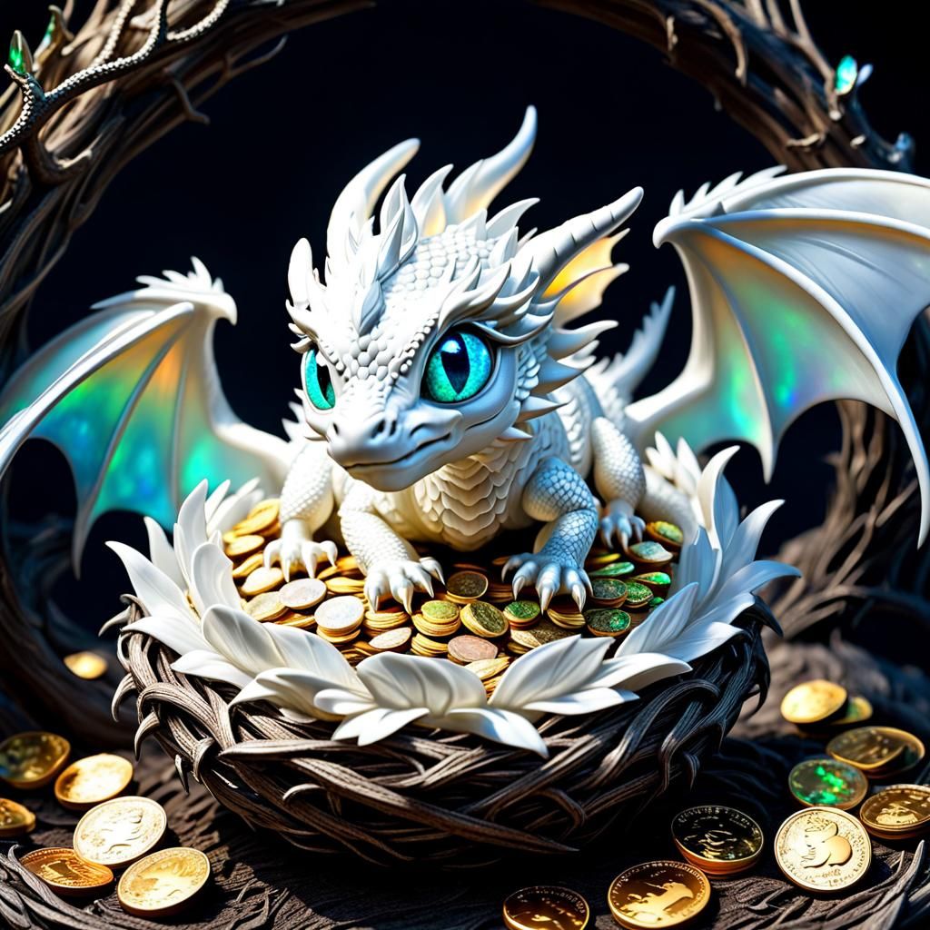 Baby white-opal dragon.