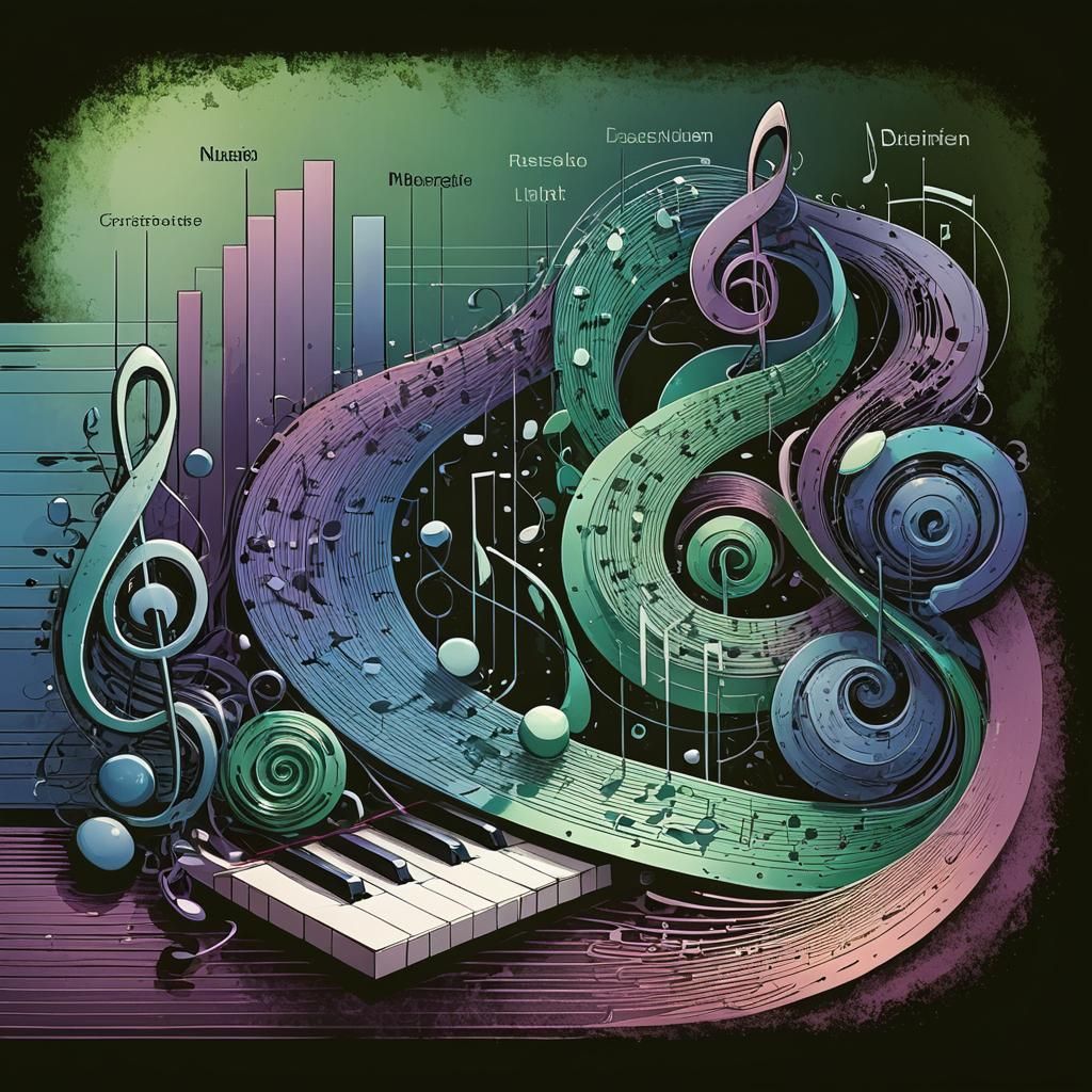 Distorted Musical Notes in Cool Jazz Style