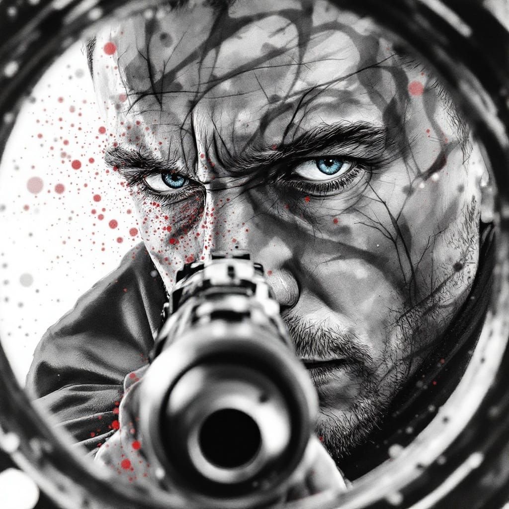 Moebius-Inspired Portrait of a Bond-Inspired Hero in Waterco...