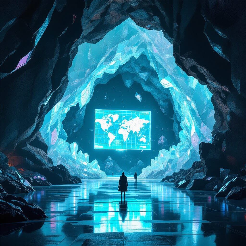 Futuristic Supervillain Hideout Inside Giant Geode