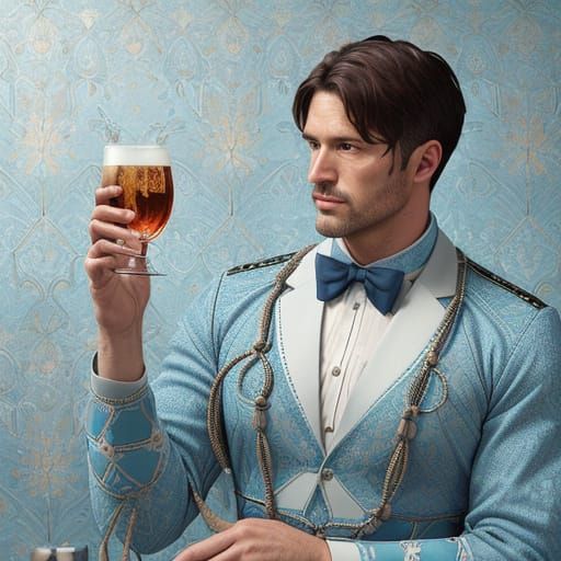 Masculine Nurse in a Vibrant Bedroom Scene