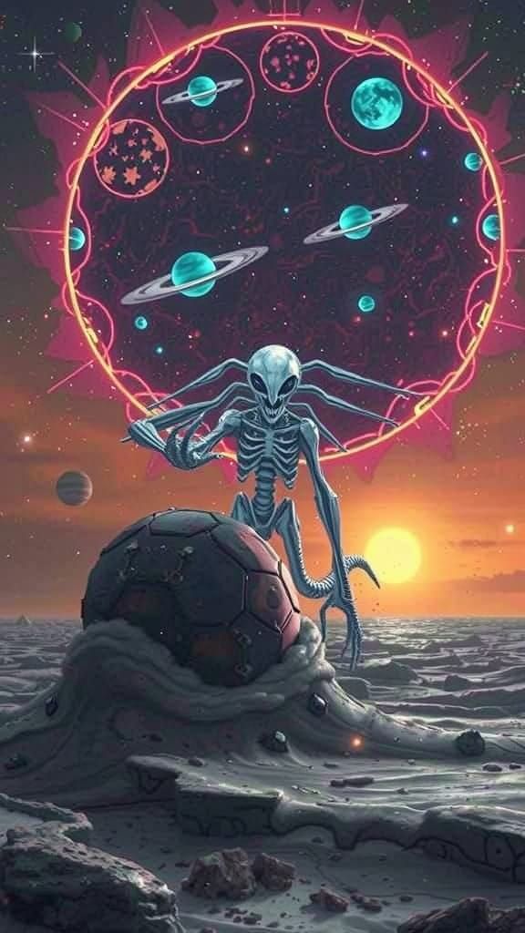 Ethereal Biomechanical Alien Constructs Solar System in Spac...