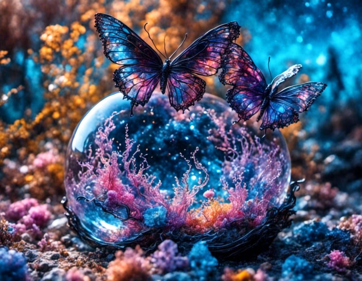 Psychedelic Earth Globe in Cosmic Wormhole