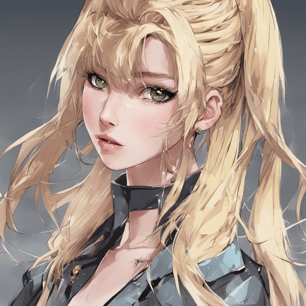 Blonde Model at Anime Style Fashion Show