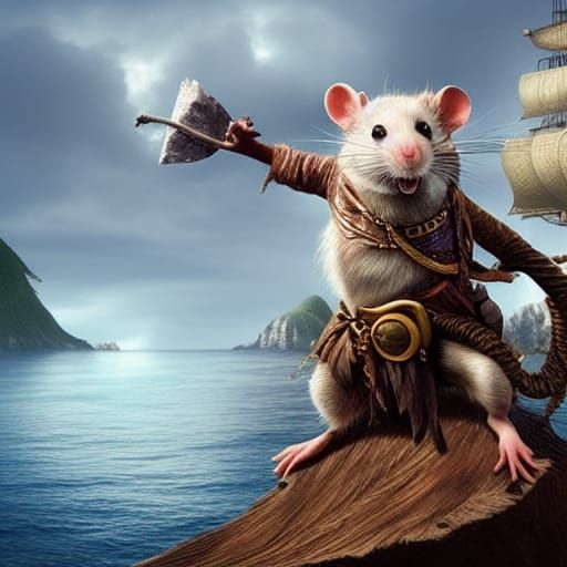 Pirate Rat on Treasure Island: Digital Matte Painting