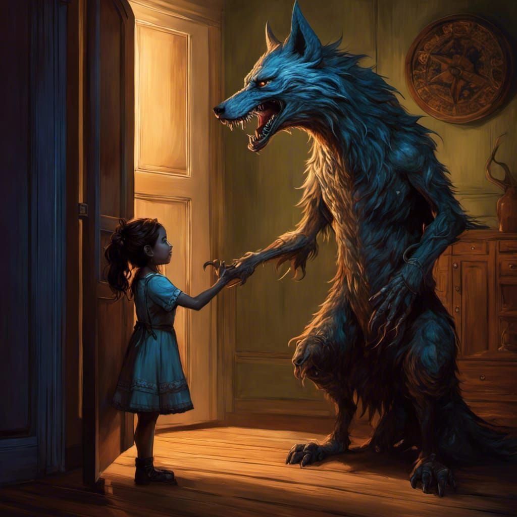Eldritch Monster's Greeting: A Fantasy Horror Illustration