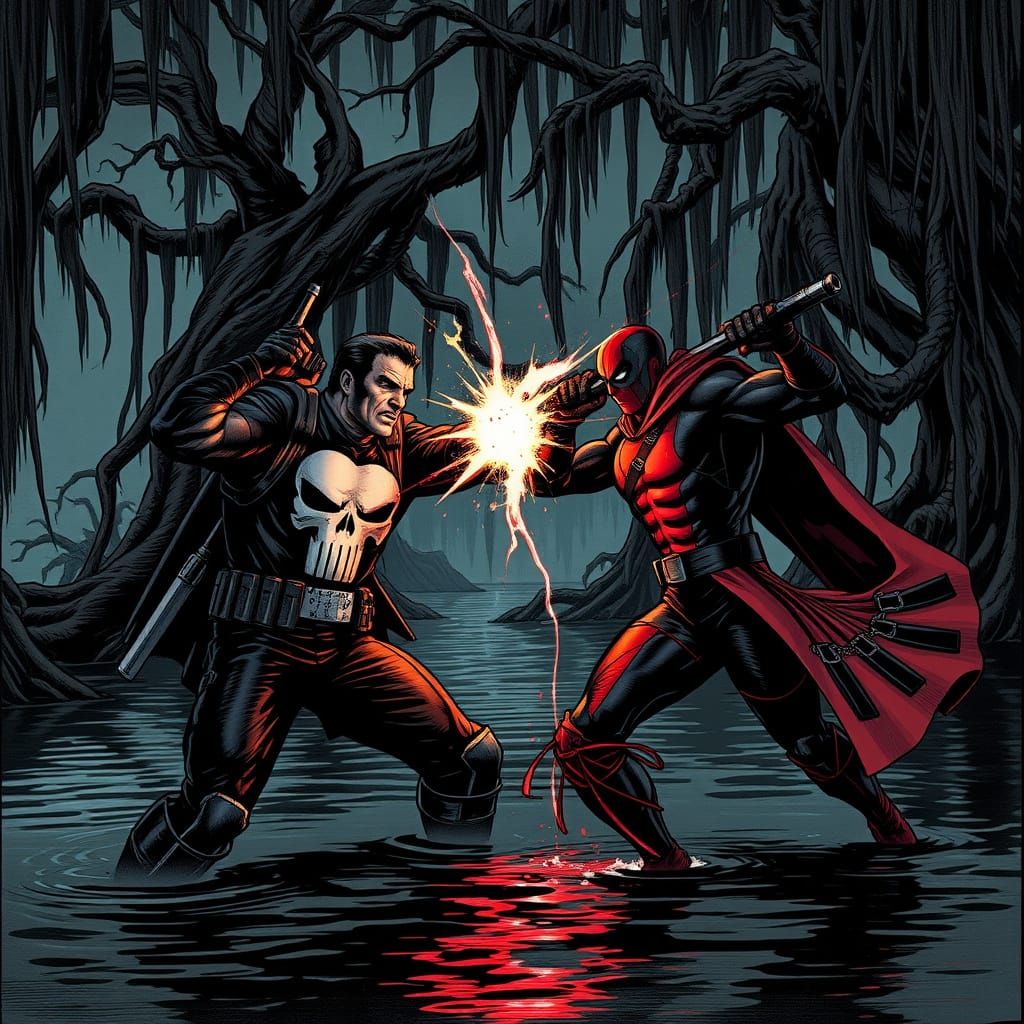 Gothic Bayou Showdown: The Punisher vs Gambit