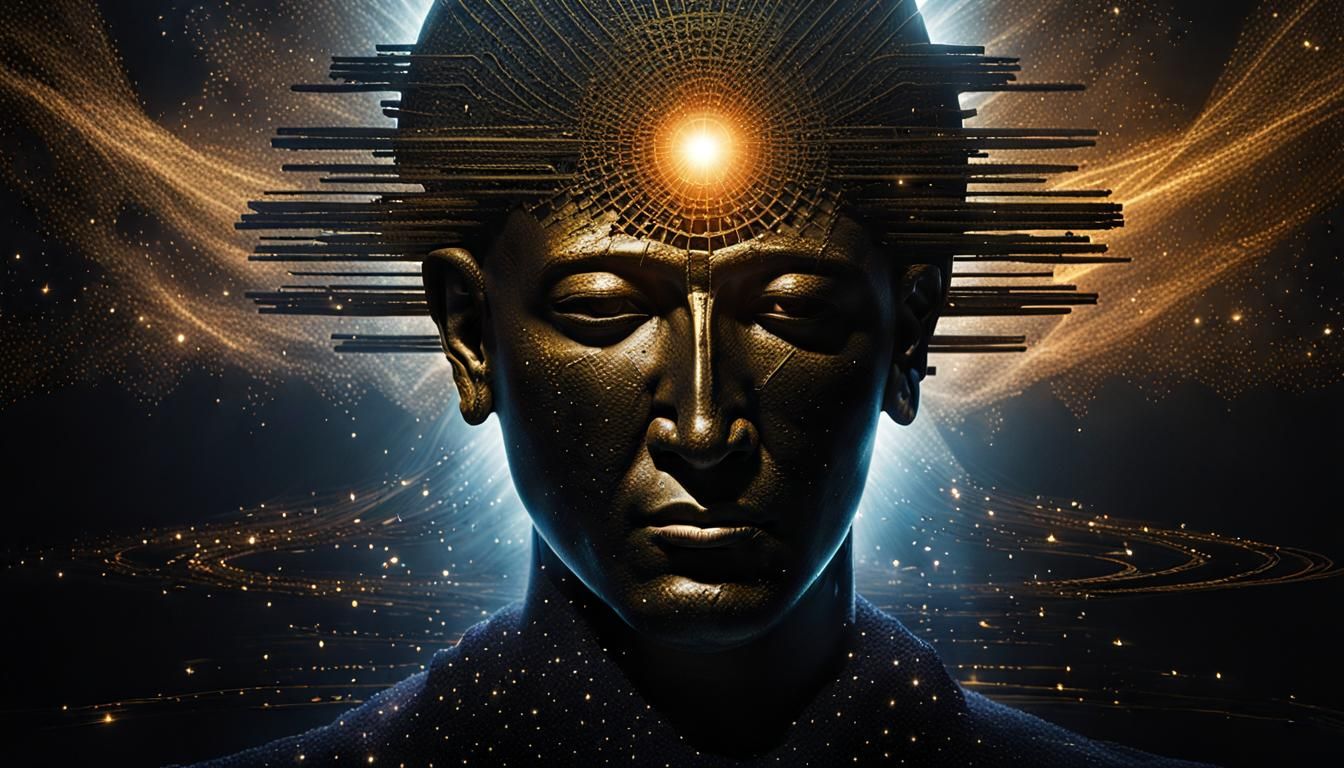 Ethereal God Head Drifting in Cosmic Realm