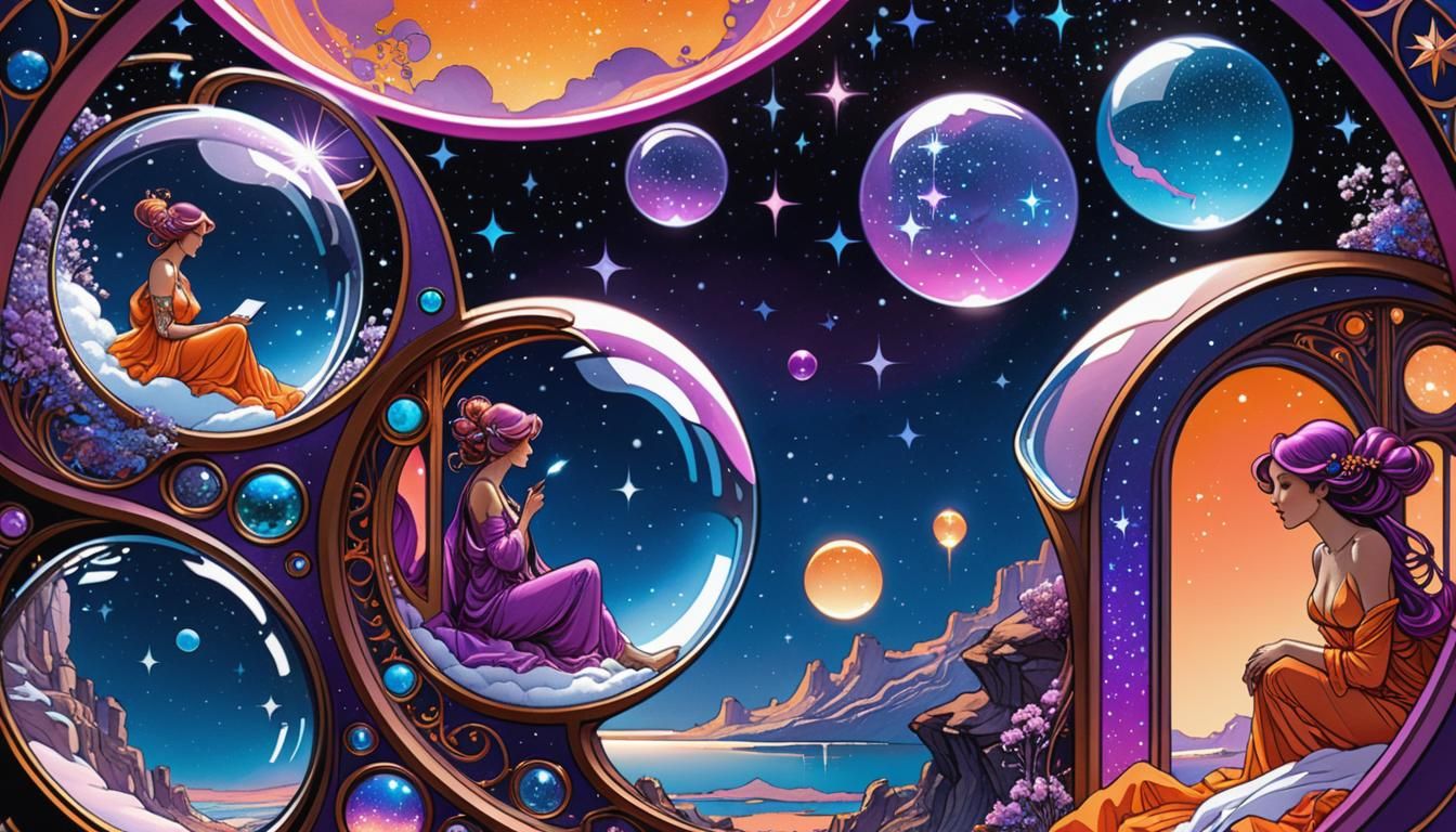 Humans Journey Through Space in Solarpunk Comic Art