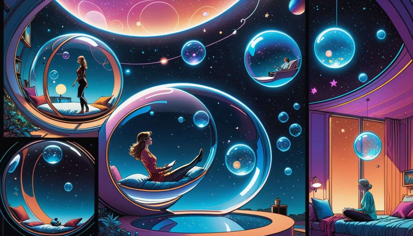 Personal Nano-Bubble Home in Space Comic Art