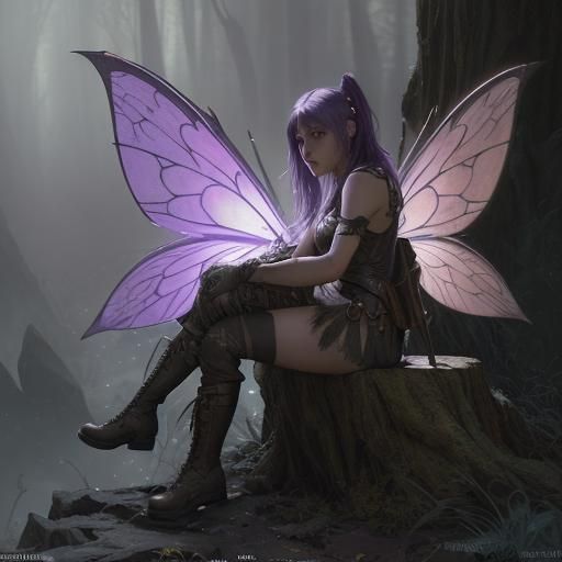 Fairies Wearing Boots in Dark Fantasy Style