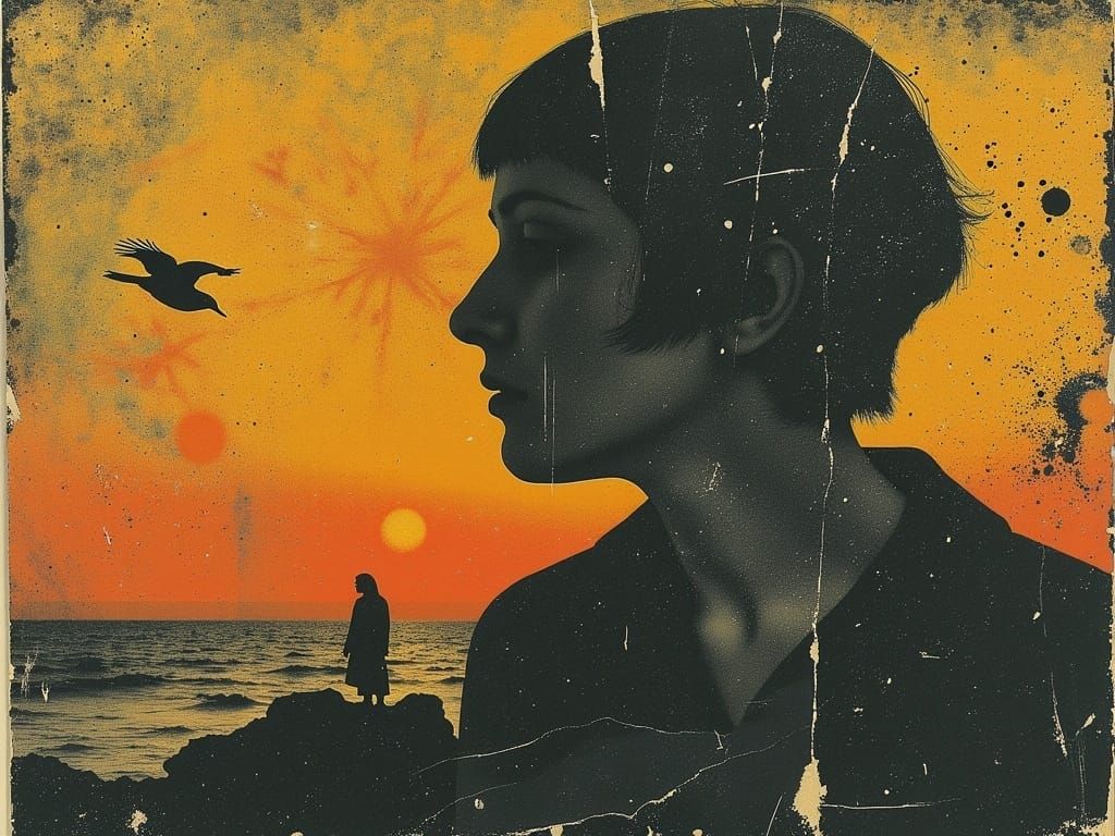 Wyeth-Inspired Portrait of a Young Woman in a Golden Sunset