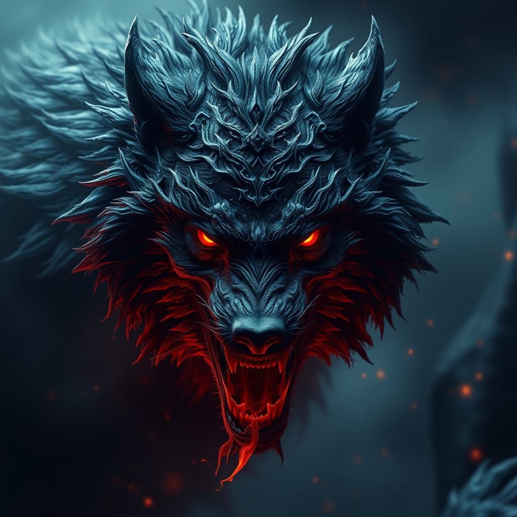 Evil Black Wolf in Epic Cinematic Style