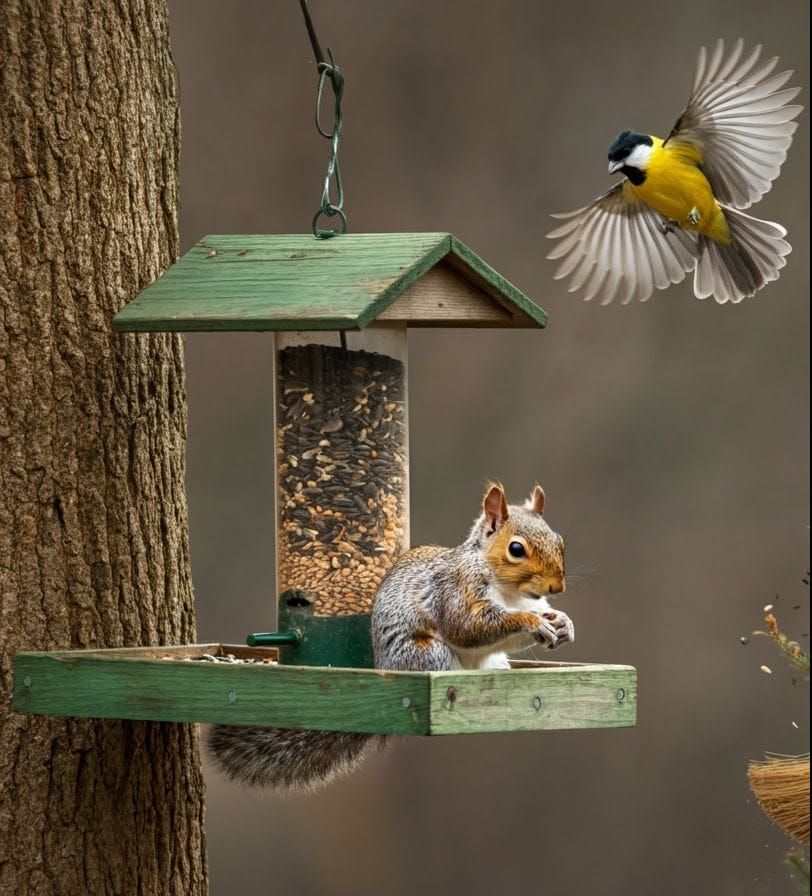Everyday Enemies - Squirrels at the bird feeder