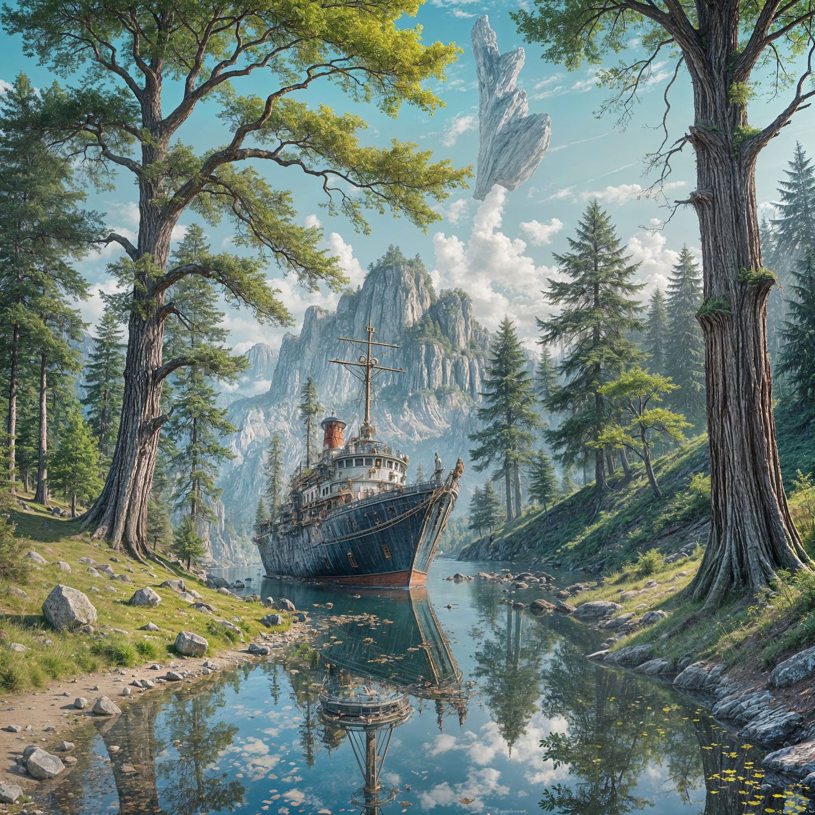 Abstract Art with Double Exposure and Vivid Colors