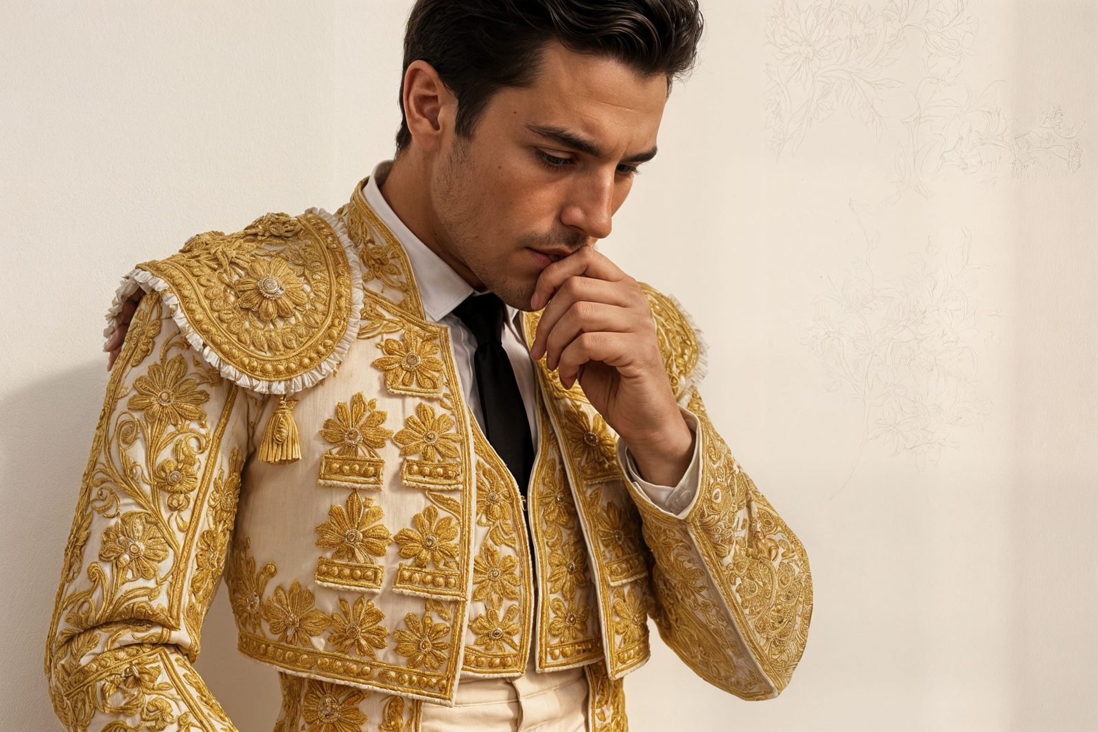 Man in Traditional Spanish Bullfighter Outfit