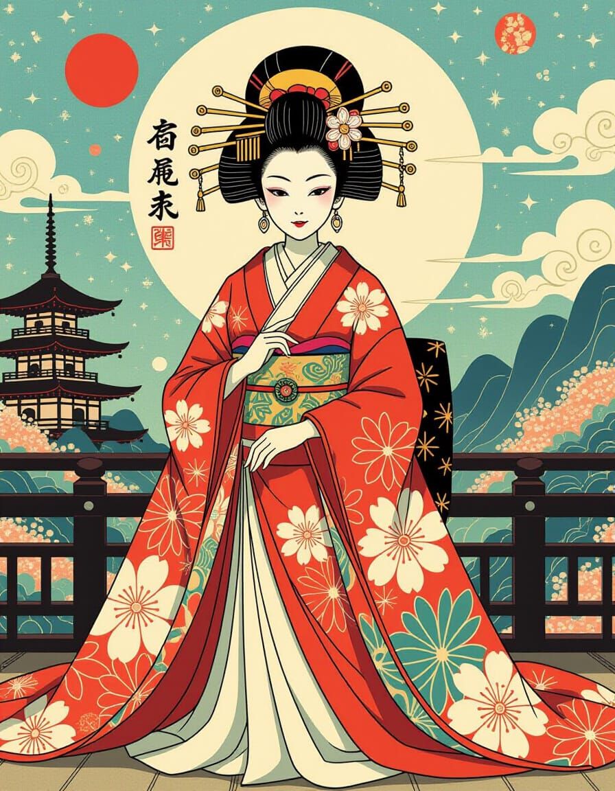 Himiko, Queen of Yamatai, in Mystical Japanese Court