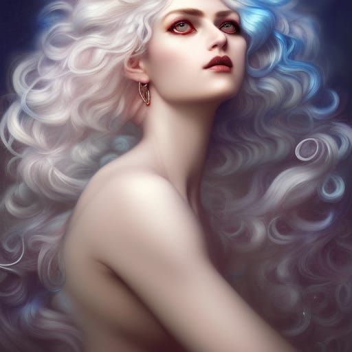 Harpy Woman Portrait in Colorful Fantasy Art Style