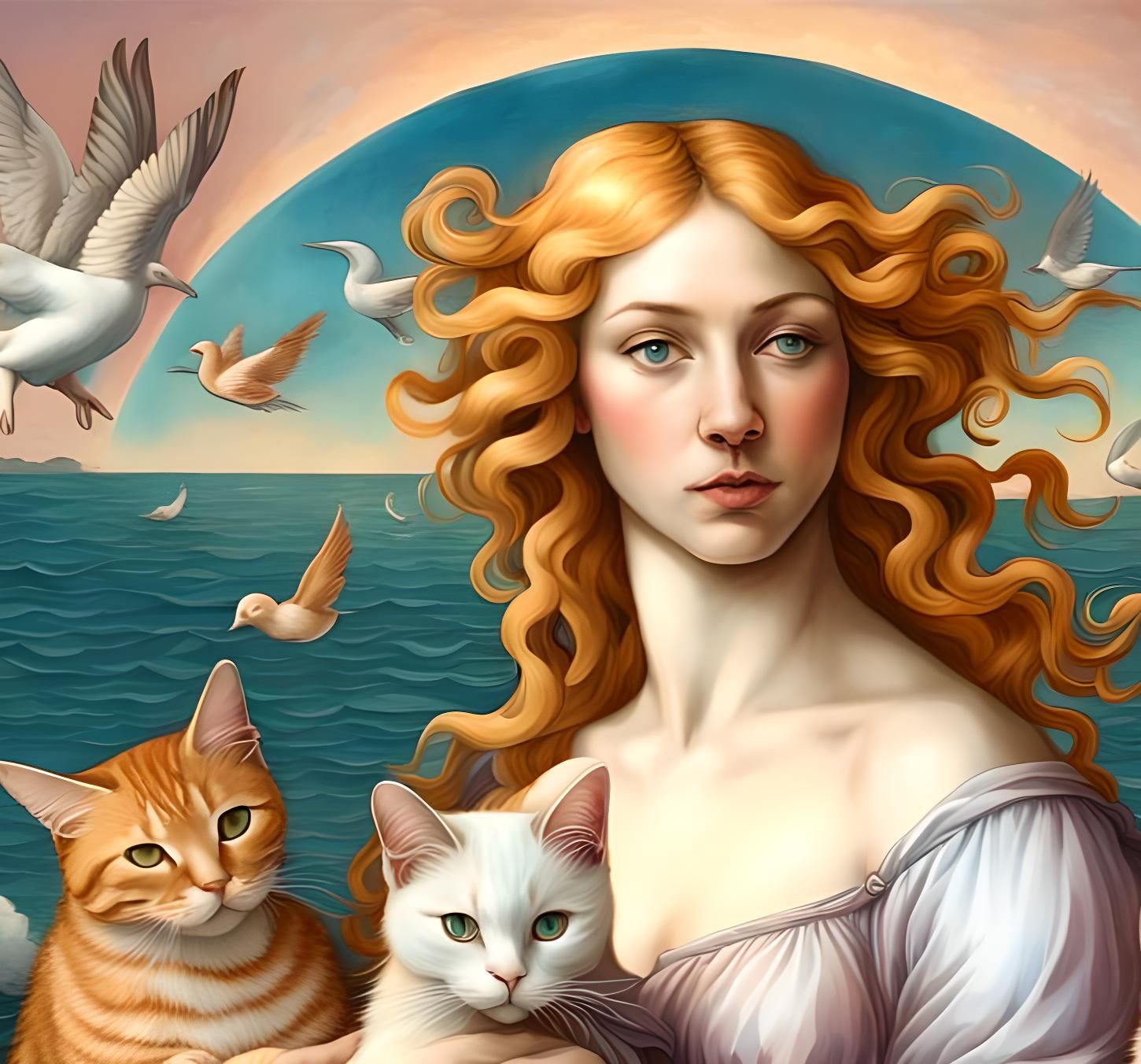 Venus Holding a Cat, Renaissance Style