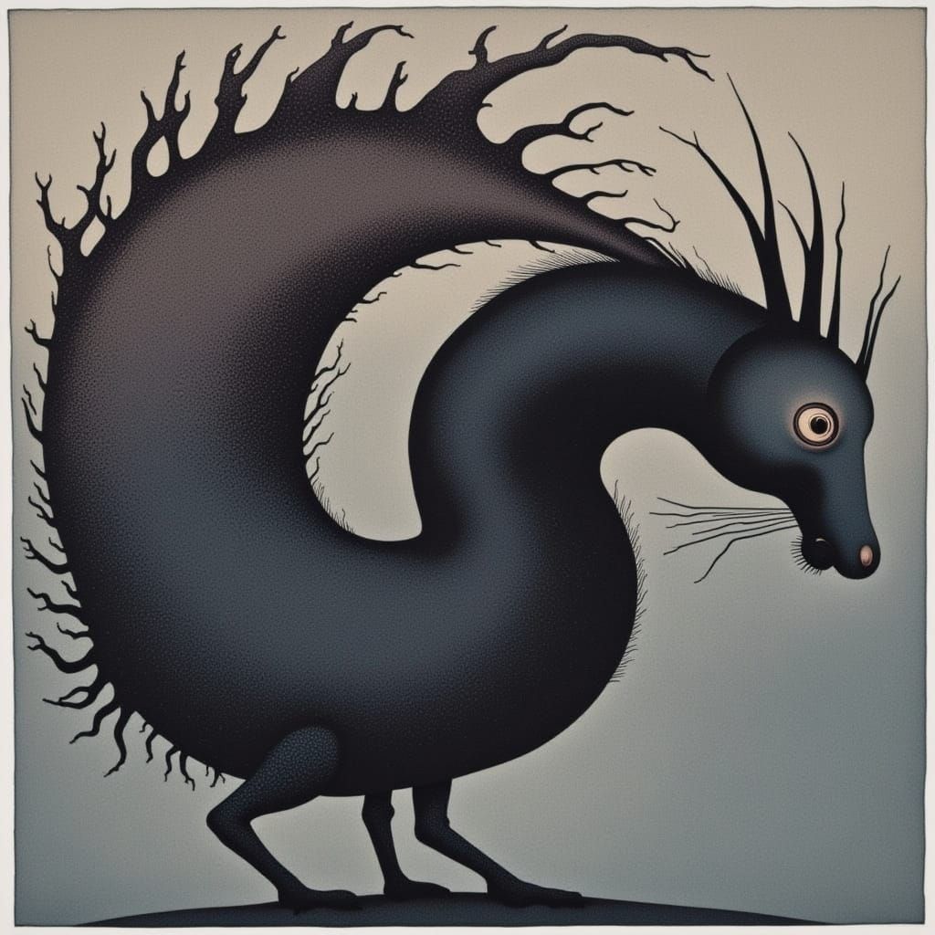 Surreal Landscape with Melodic Cicadas in Vibrant Color