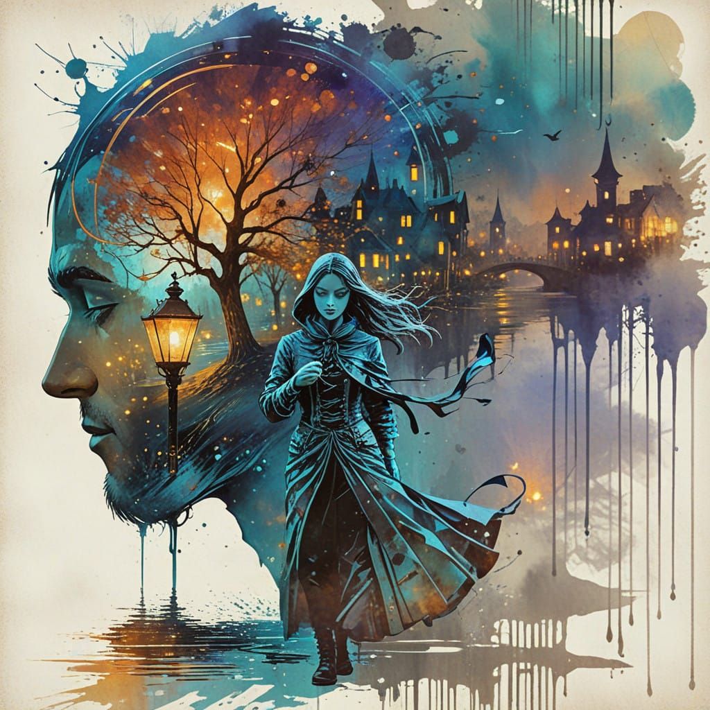 Magician Amidst Steampunk Landscapes