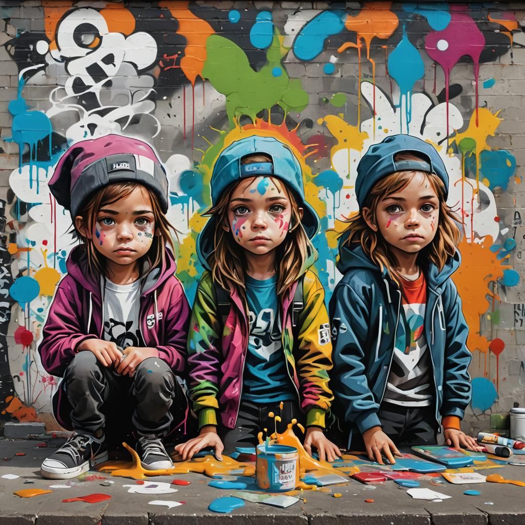 Graffiti Art Names in Polychromatic Splash Style