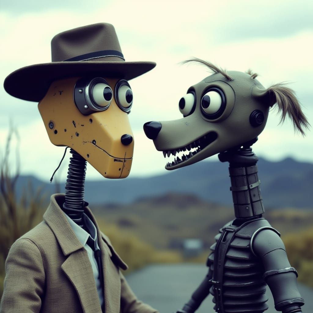 Surreal Post-Apocalyptic Robot Dog Meets Bizarre Creature in...