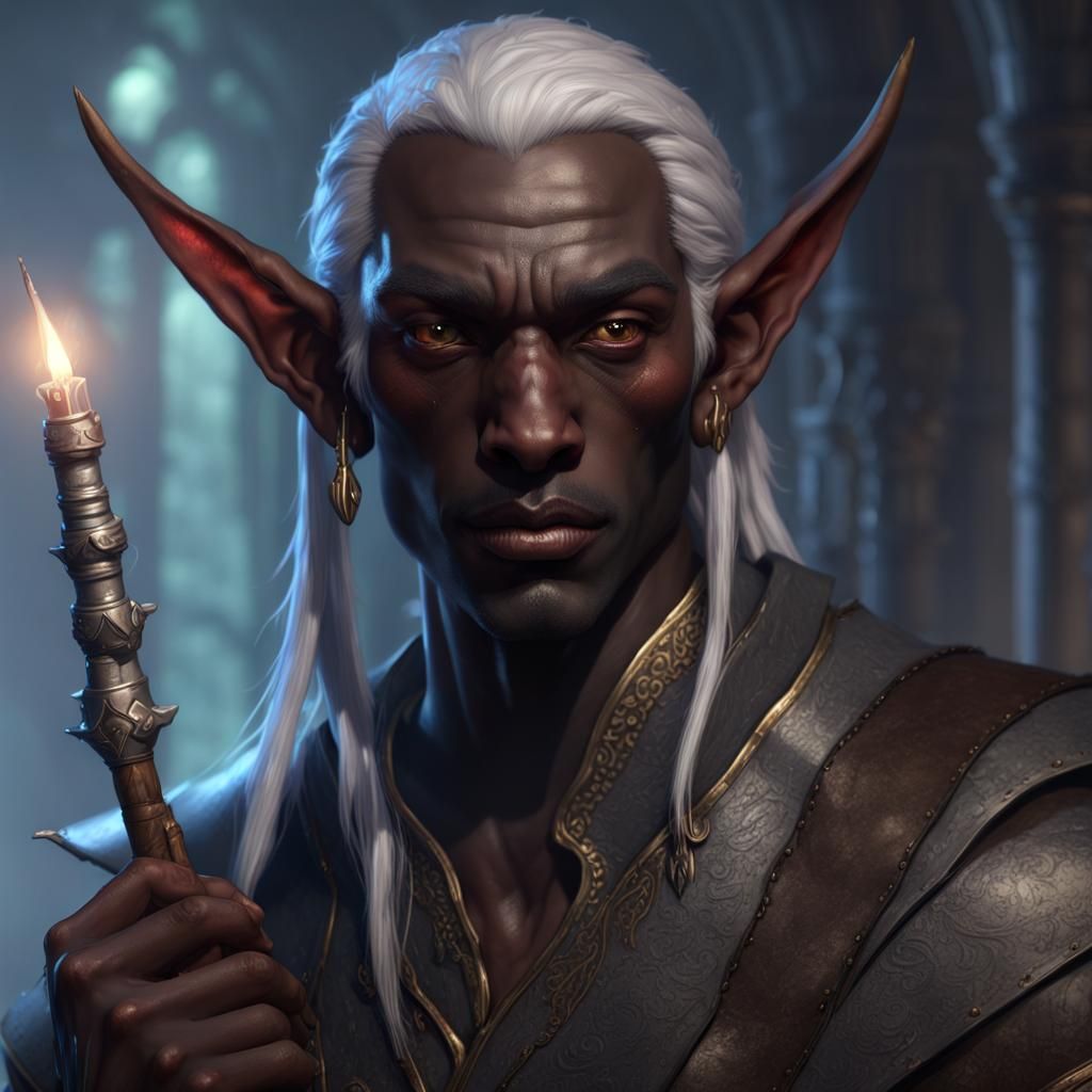 Drow Elf with Syringe: Dark Fantasy Concept Art