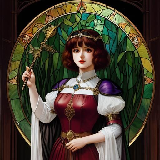 Clara Bow as Joan of Arc in Tiffany Glass