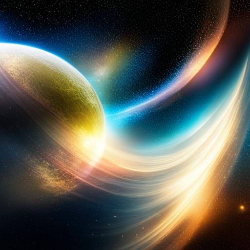 Glowing Stars in Galaxy Background