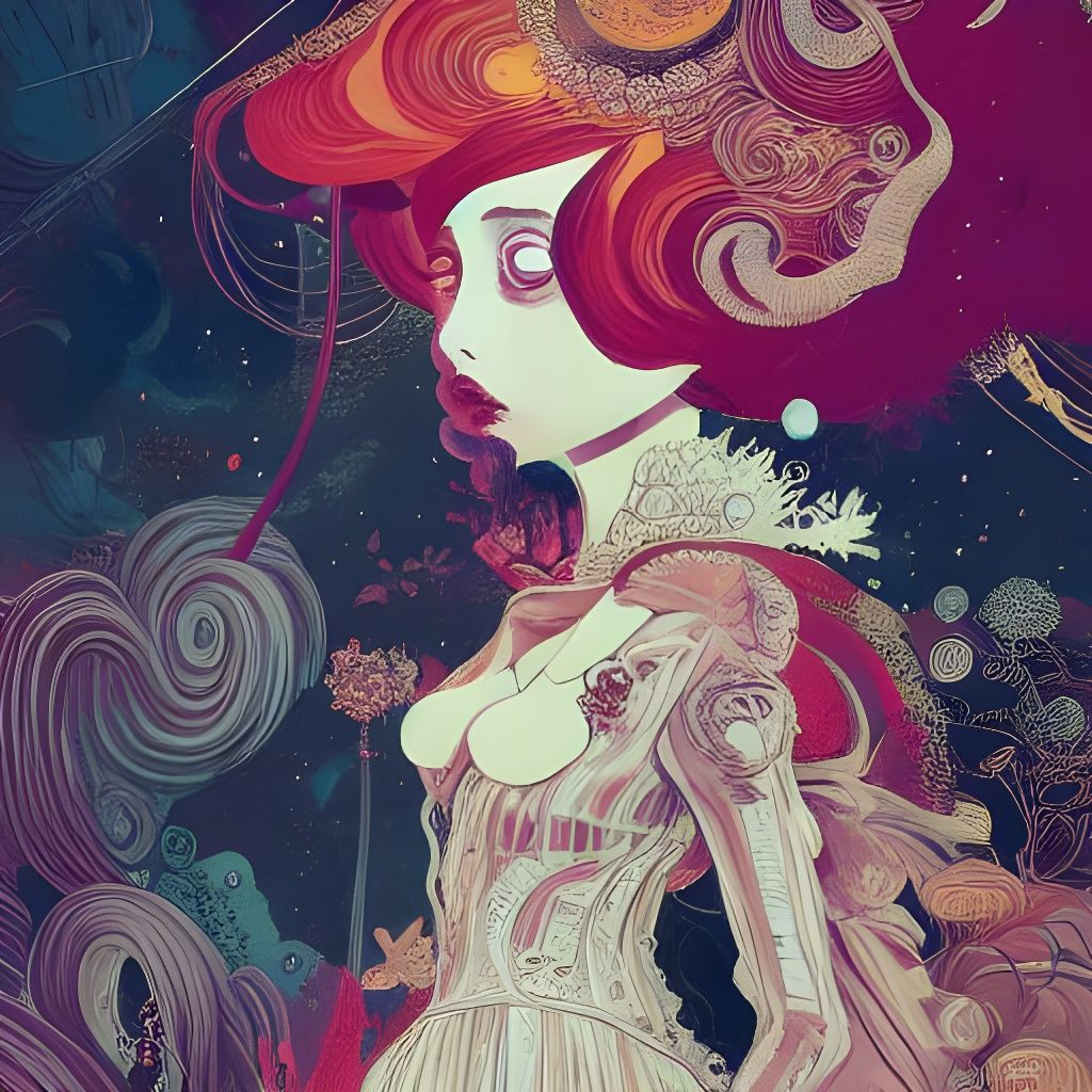 Romantic Portrait of Extravagant Debutante Lady