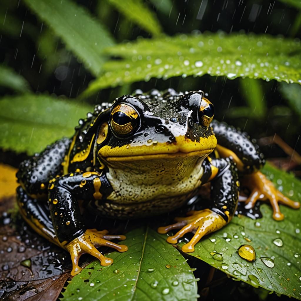 Detailed Portrait of a Frog in the Forest
