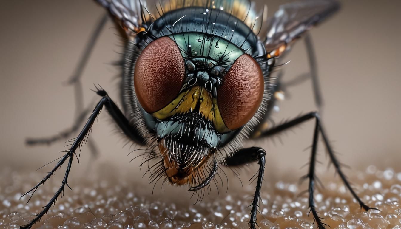 Extreme Macro Close-up of a Fly's Eye