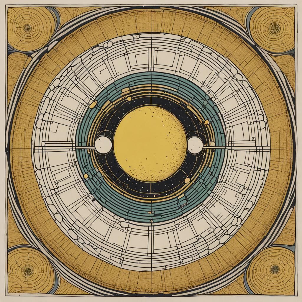 Geometric Circle Quilt in Pop Art Style