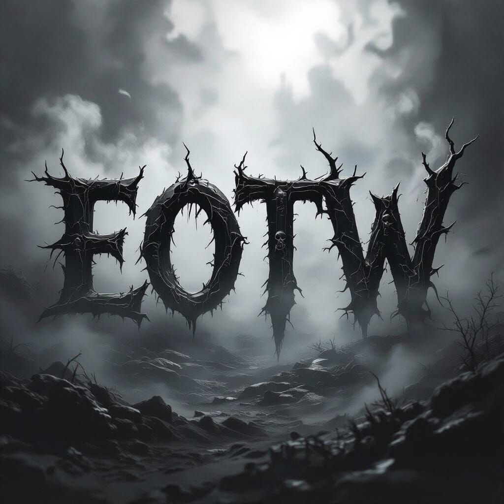 EOTW Discord Logo: Spooky Black and White Matte Painting