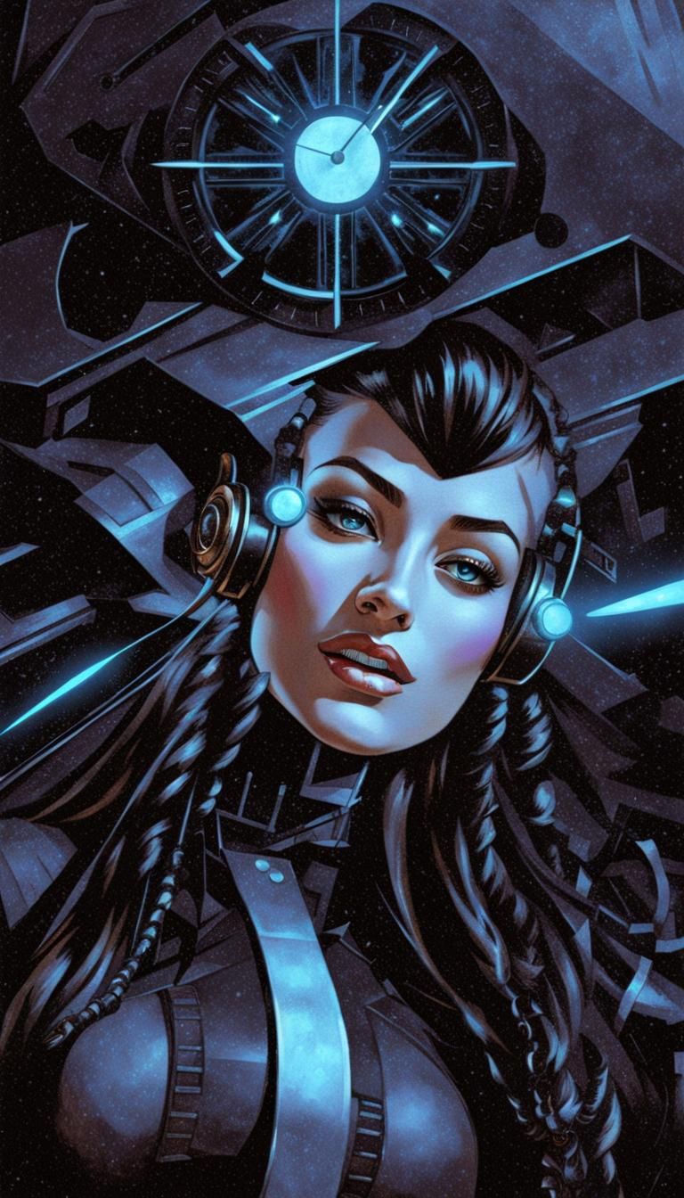 Detailed Geometric Biopunk Clockpunk Cyberpunk Composition